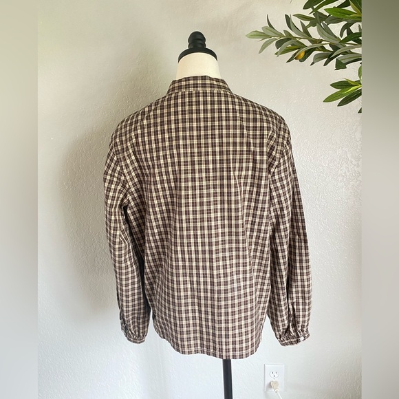 Everlane Brown Checkered Button Down Shirt - Picture 2 of 6